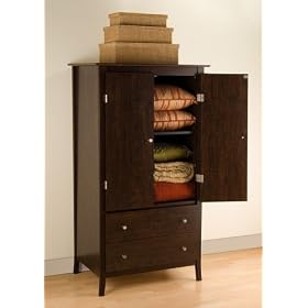 Prepac EMH-3159 Manhattan 2 Drawer Armoire Espresso