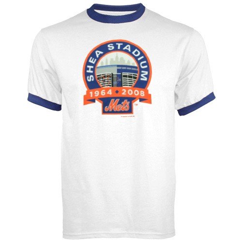 Majestic New York Mets White Shea Stadium Ringer T-shirt