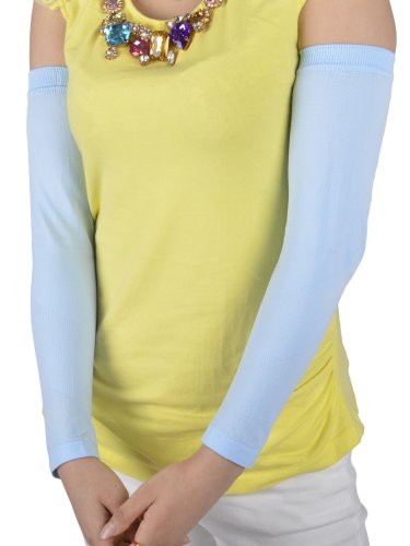 Simplicity Stretchy UV Forearm Sleeves Arm Protector - Black, White, Sky Blue