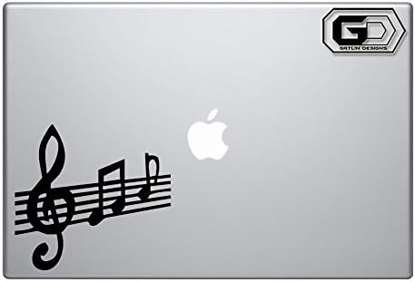 Staff Music Notes High Quality Vinyl Macbook Laptop PC Computer Decal Stickers