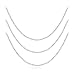Sterling Silver 16", 20" and 30" Box Chain Necklace, Set of Three
