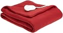 Sunbeam Royal Cuddle-Up Fleece Heated Throw, Red Brick