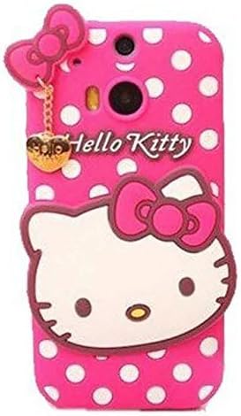 HTC One M8 Case,HTC One M8 Hello Kitty Silicone Case,Bat King 3D Cute Cartoon Hello Kitty Soft Silicon Gel Rubber Case Cover Skin for HTC One M8(Rose Hello Kitty)