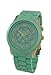 Geneva Platinum 9158 Women's Decorative Chronograph-style Matte Finish Link Watch- Mint