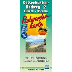 Radwanderkarte Ostseek�sten-Radweg 2 L�beck-Usedom: Mit Ausflugszielen, Einkehr- und Freizeittipps, reissfest, wetterfest, beschriftbar und wieder abwischbar. 1:50000
