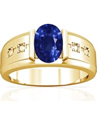 18K Yellow Gold Oval Cut Blue Sapphire Solitaire Ring (GIA Certificate)