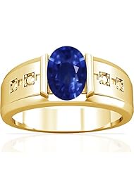 14K Yellow Gold Oval Cut Blue Sapphire Solitaire Ring (GIA Certificate)