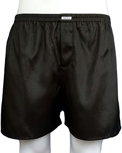[NEW] Best Boxer Shorts Silk Blend Sleepware Underwear, 20 Color, Black, 28"-31"