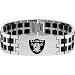 Team Titanium Oakland Raiders Steel & Rubber Link Bracelet