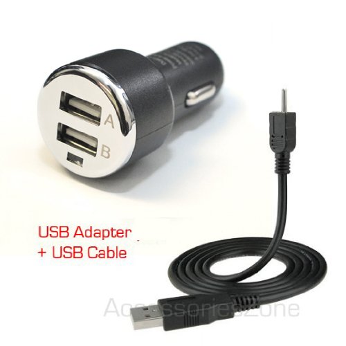 For RCA 7″ / 9″ Tablet 2.1A Dual USB Car Charger Adapter + USB Data Charging Cable iGadgetSpy
