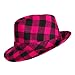 415gCUgqQ5L. AA75  FUCHSIA & BLACK CLASSIC CHECKERED FEDORA HAT