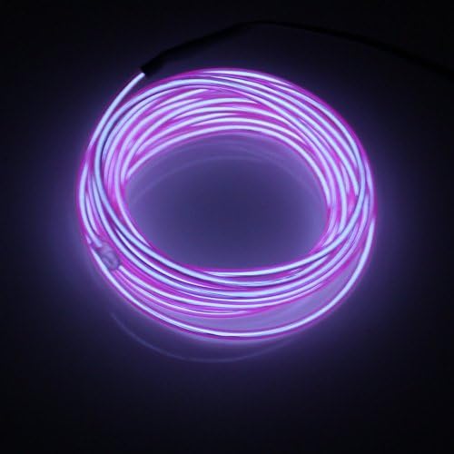 Aquat 3M 9ft LED Light Strip Electronic Neon EL Wire Electroluminescent String Lights Voice Activated Controller (purple)