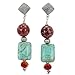 Turquoise and Fire Agate Gemstone Dangle Earrings