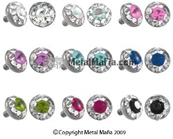 G23 TITANIUM 14G REPLACEMENT DISC WITH GEMS RHCL3MMAMY- AMETHYST 3MM