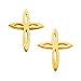 14K Yellow Gold Children's Cross Earrings