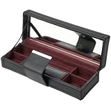 Black leather safe deposit box by Wolf Designs