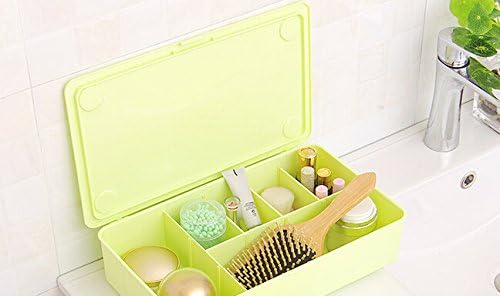 Stackable Plastic Underware Storage Box Clothes Drawer Organizers Divided Cells#Green#