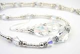 3 Piece Set in Sterling Silver - Crystal April Birthstone 3 Piece Set: Sterling Silver Swarovski Crystal Handmade Beaded Necklace, Bracelet and Earrings
