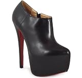 NEW WOMENS LADIES BLACK ANKLE CONCEALED PLATFORM HIGH STILETTO HEEL SHOES BOOTS SZ 3-8