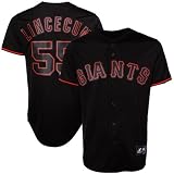 MLB Majestic Tim Lincecum San Francisco Giants Fashion Replica Jersey - Black (Medium)