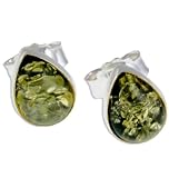 Sterling Silver Green Amber Earrings Green Drops Amber Stud Earrings 415gULeeUzL. SL160 Sterling Silver Green Amber Earrings Green Drops Amber Stud Earrings