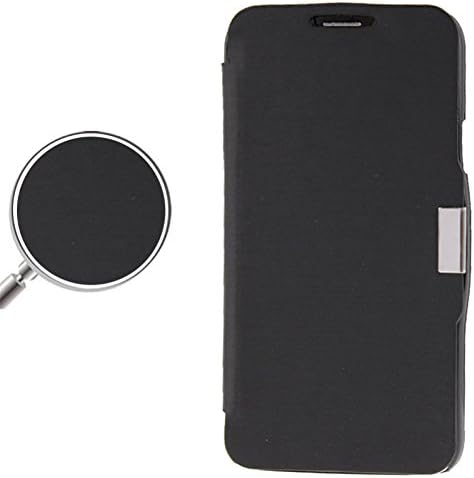 DIYLooks Brush Texture Magnetic Button Mobile Phone Housing Horizontal Left and Right Flip Leather Case for Samsung Galaxy S5 mini / G800 (Black)