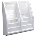 Deflecto 52209 Multi-tiered magazine holder, 8 pockets, 20-1/4w x 5d x 19-3/4h, gray plastic