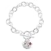Hello Kitty Silver Red Rhinestone Link Bracelet