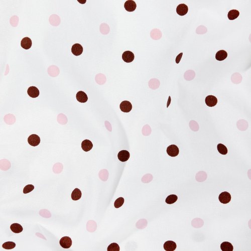 ABC 100% Percale Cotton Mini Crib Sheet - Chocolate Pink Dot -- brown