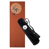 Gaiam Bamboo Moon Printed Premium Yoga Mat and Mat Bag, Orange