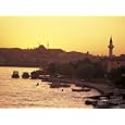 The Golden Horn on the Bosporus from Galata Bridge at Sunset, Istanbul, Turkey Scenic Photographic Poster Print by Richard Nowitz, 24x18