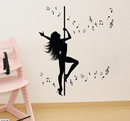 ADR Danger Pole Dancer Wall Decal Sticker Living Room Stickers Black Color Right Facing