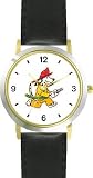 Dalmatian (Fireman) Dog - WATCHBUDDY DELUXE TWO-TONE THEME WATCH - Arabic Numbers - Black Leather Strap-Children's Size-Small ( Boy's Size & Girl's Size )