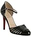 Christian Louboutin black patent leather 'En Passant' ankle strap pumps
