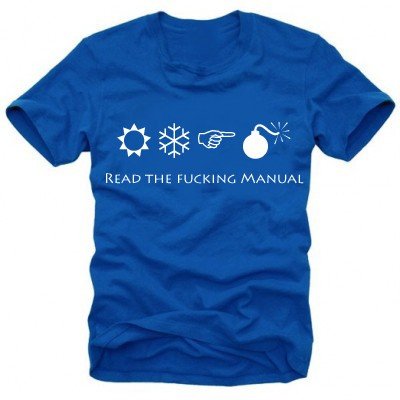 Coole Fun T-Shirts Read the fucking manual T-Shirt RTFM NEU, royalblau/weiss, Gr&ouml;sse: S Preisvergleich