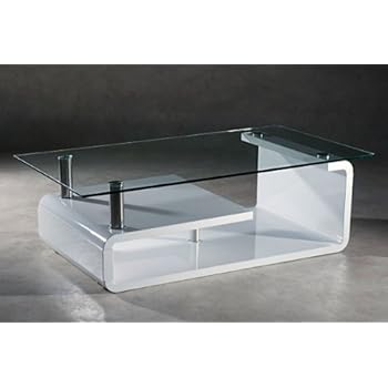 Table basse design Blanc laqué ECLIPSE