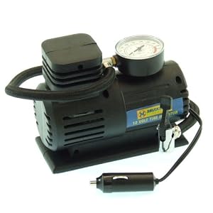 Compact 12 Volt tire inflator