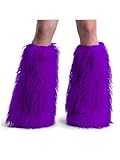 Purple Fur Boot Sleeve Covers For Gogo Dancers - ONE SIZE