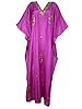 Muummuu Kaftan Fuschia Paper Silk Crewel Embroidered Silk Boho Dress Abaya Kaftan