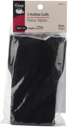 Dritz 55415-1 Adult Knitted Cuff, Black, 2-Pack by Prym Consumer USA