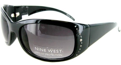 Women's Nine West Black Rhinestones UV Lens Sunglasses