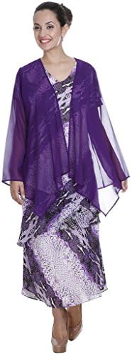 MEIRO High Quality Women's Long sleeve shrug with handkerchief bottom (15263_Purple_XXX-La, designed in New York City with love