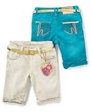 Hannah Montana Girls Belted Embroidered Bermuda Shorts