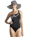 Newport News Embroidered one-shoulder swimsuit