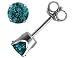 Blue Diamond Solitaire Stud Earrings 3/4 Carat (ctw) in 14K White Gold