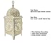Ivenf Moroccan Style Matte White Cast Iron Handmade Square Scrollwork Candle Lantern