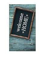 Huella deco Alfombra Bañada en Vinilo (Azul Celeste/Multicolor)