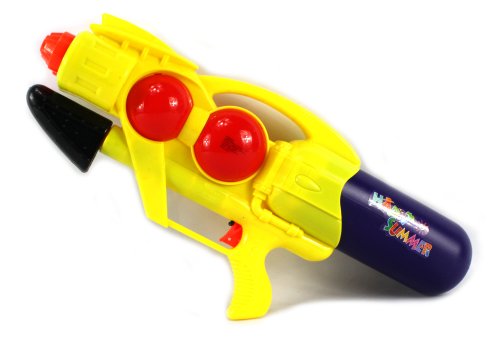 Fun Summer '002 Dual Nozzle Pressurized Pump Action Water Gun, Super Blaster Soaker (Colors May Vary)