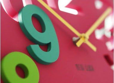 3D Big Digit Modern Unique Pink Creative Wall Square Clock Home Decor