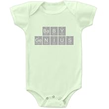 26 Degrees Forward Green Organic Cotton Baby Genius Periodic Table Onesie, 12 Months